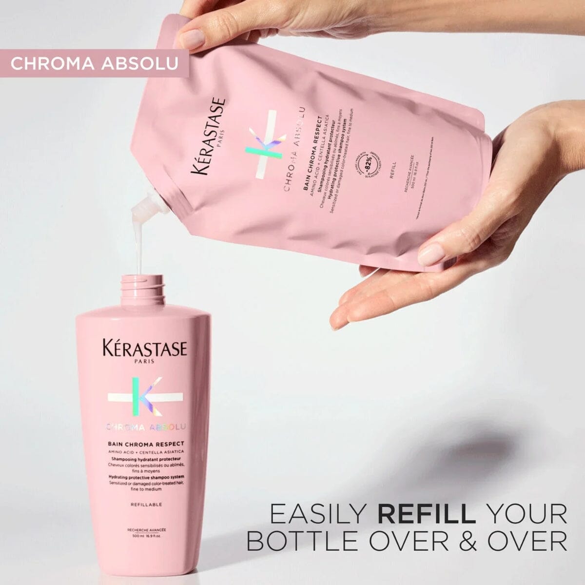Kérastase Chroma Absolu Sulfate-Free Hydrating Protective Shampoo Refill Duo (Thin Hair) 500ml