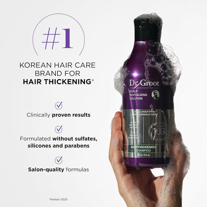 Dr. Groot Thickening Serum, Shampoo, Conditioner, and Scalp Treatment Set for Hair Loss
